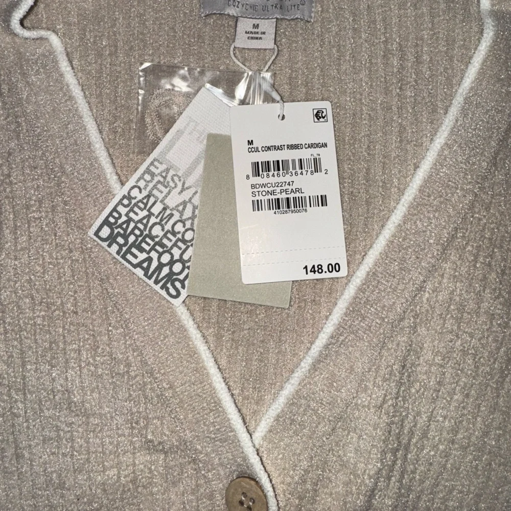 Barefoot Dreams - CozyChic Ultra Lite® Contrast Ribbed cardigan - Picture 4 of 5